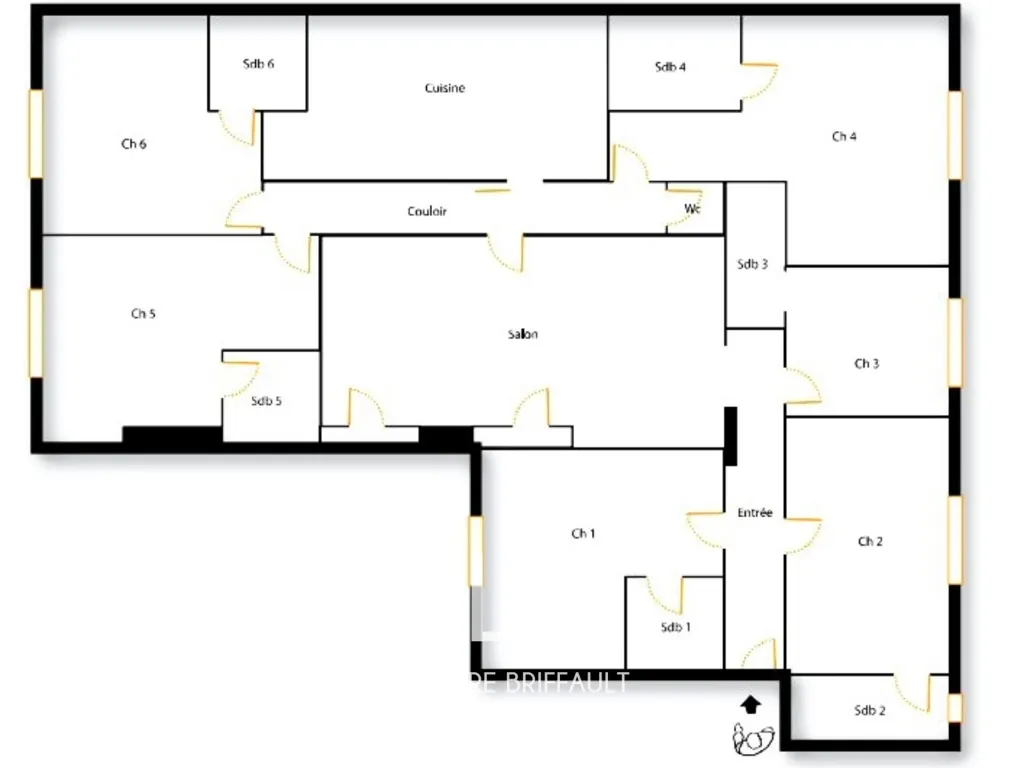 Plan - Appartement Meublé 7 Pièces avec Hauteurs sous Plafond à Lille