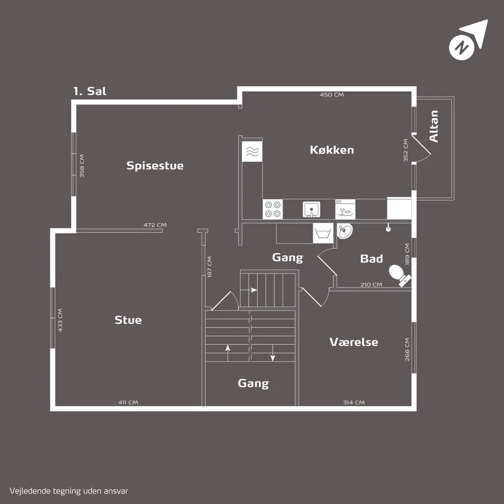 Floor Plan - Light-Filled Apartment with Balcony in Odense M