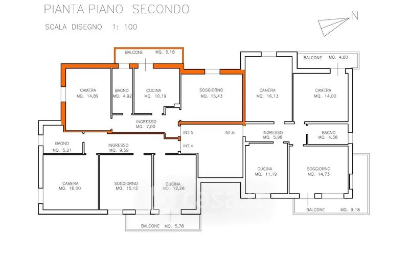 Plaan - 3-Bedroom Apartment with Balcony in Sasso Marconi