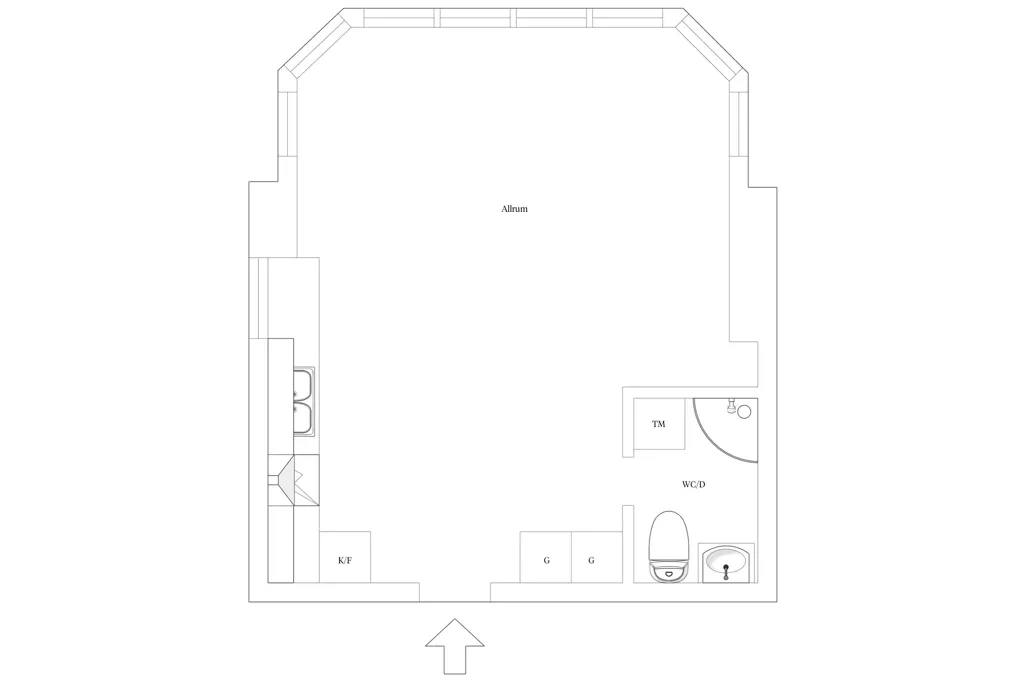 Plan - Apartment with Multiple Windows in Söder, Växjö