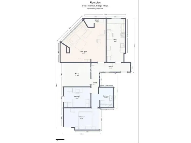 Plaan - Corner Flat with Panoramic Views in Málaga Centre