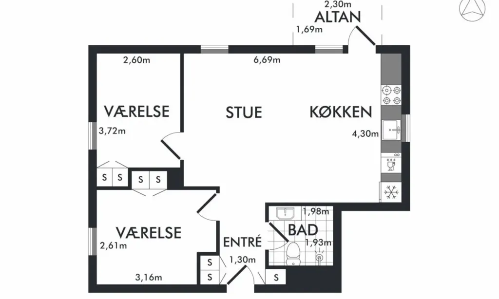 Plan - 3-Bedroom Apartment in Aalborg Øst