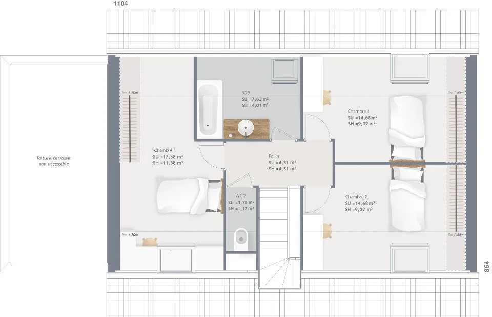 Plan - Maison Neuve avec Jardin à Rue