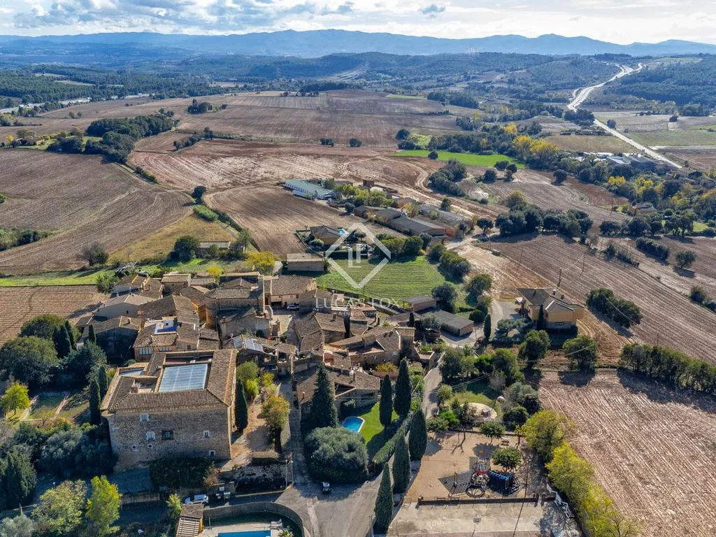 Aerial - Traditional Stone Cottage with Pool in Bàscara