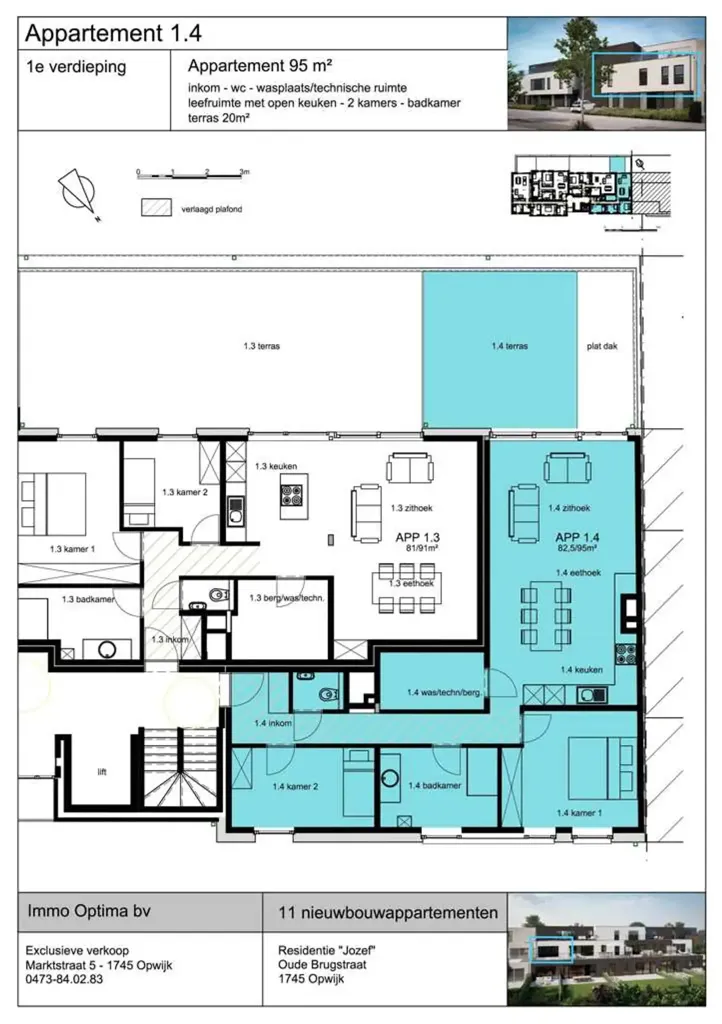 Plaan - New Build Apartment with Terrace in Opwijk