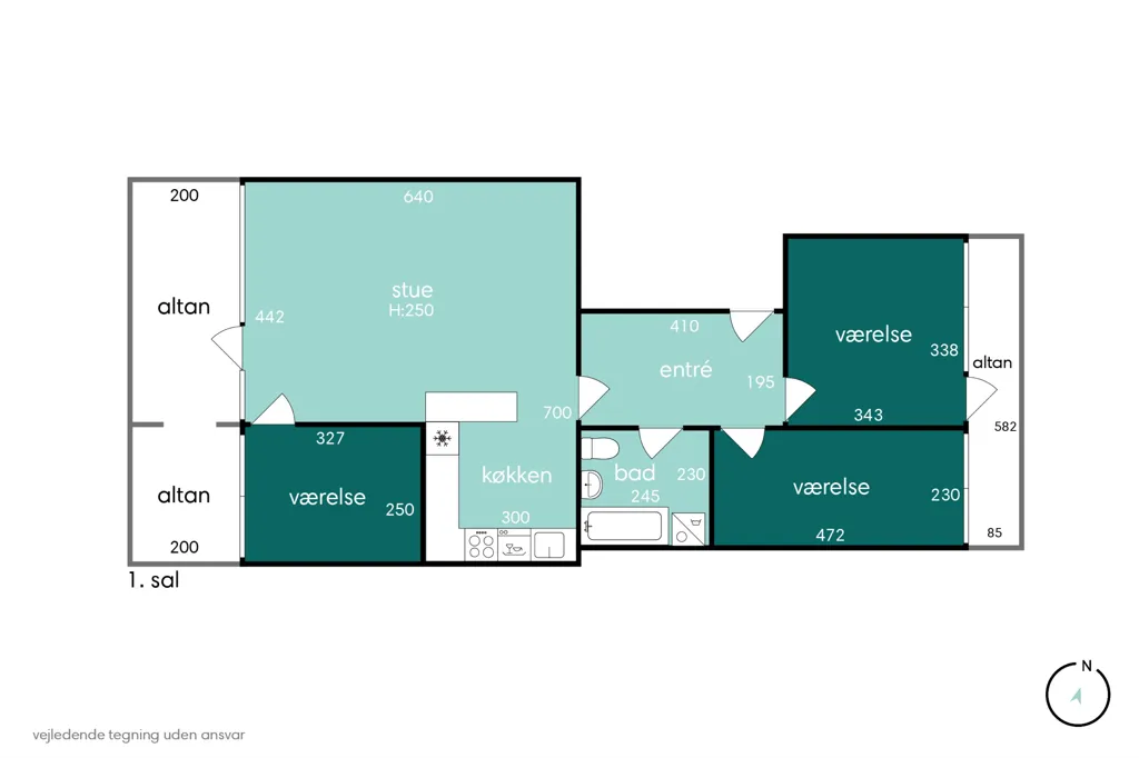 Plan - Apartment with Terrace in Smørumnedre