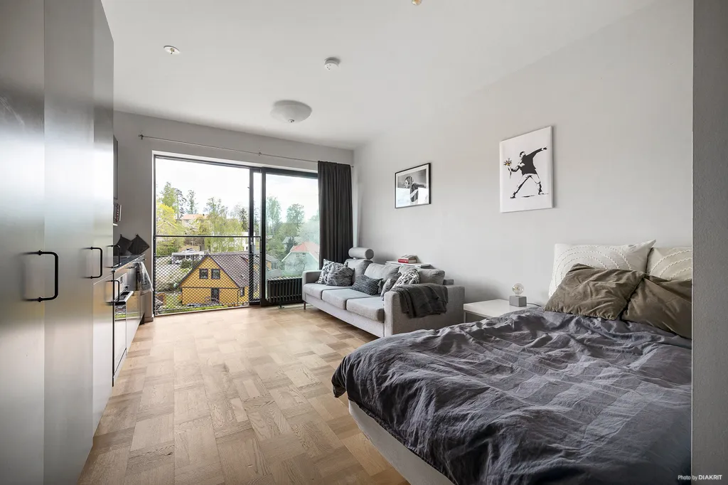 Camere da letto - Modern Studio Flat with Large Windows in Sollentuna