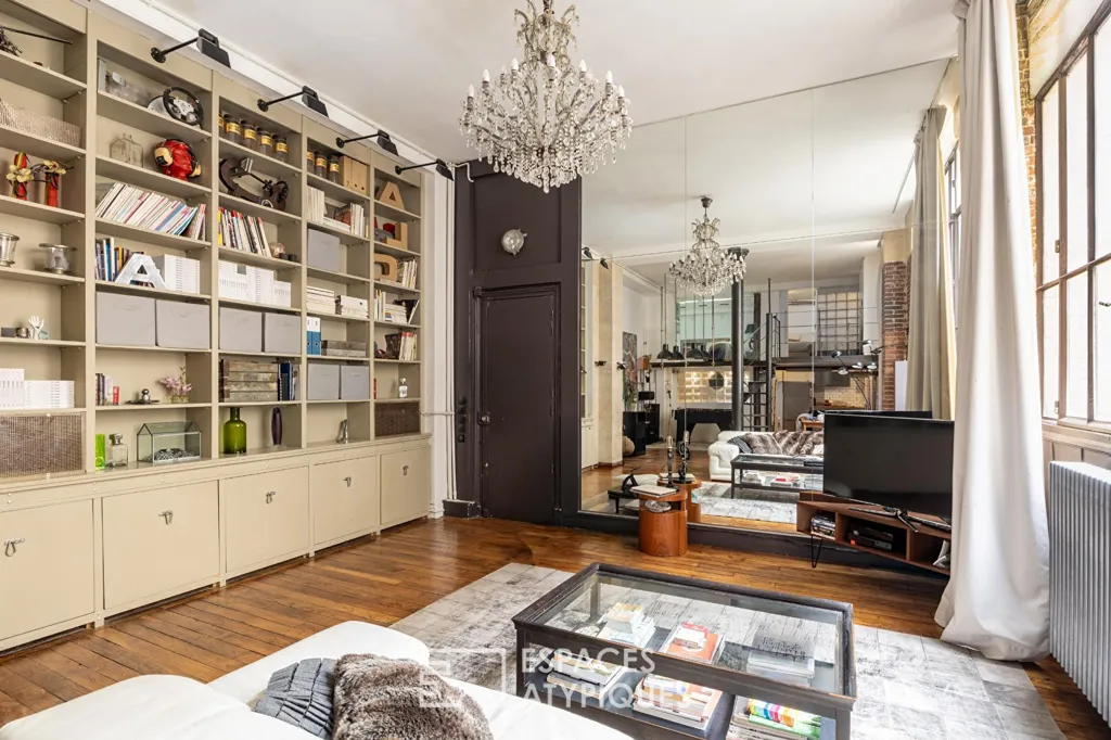 Séjour - Loft Industriel au Cœur de la Rue Martel