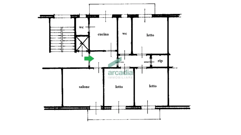 Plan - 4-Bedroom Apartment with Balcony in Bari