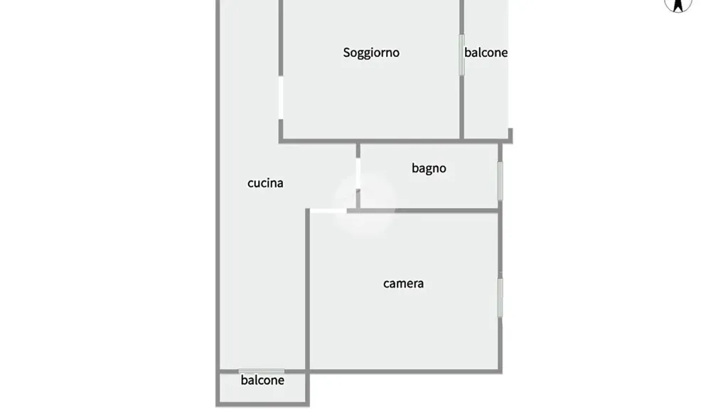 Plan - 3-Room Apartment with Balconies in Palermo