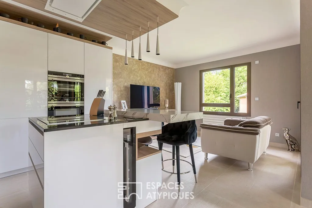 Cuisine - Appartement de Luxe avec Terrasse à Écully