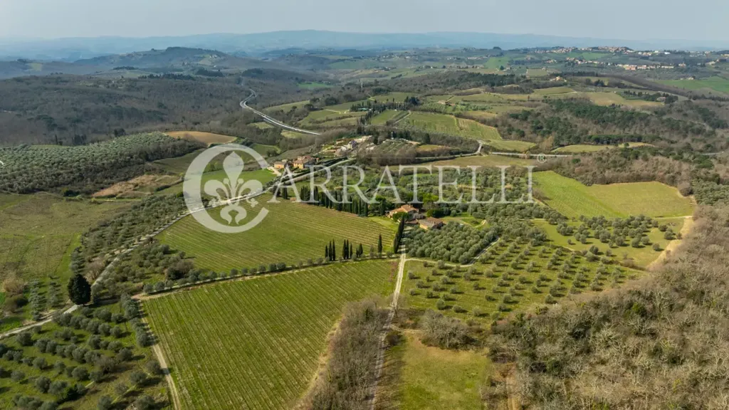 Vue aérienne - Vineyard Estate with Casale in Chianti