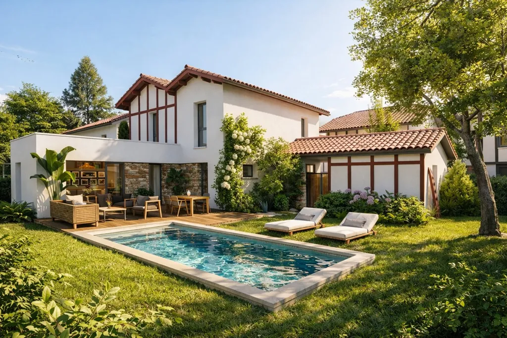 Piscine - Villa 4 Chambres avec Piscine à Anglet 5 Cantons