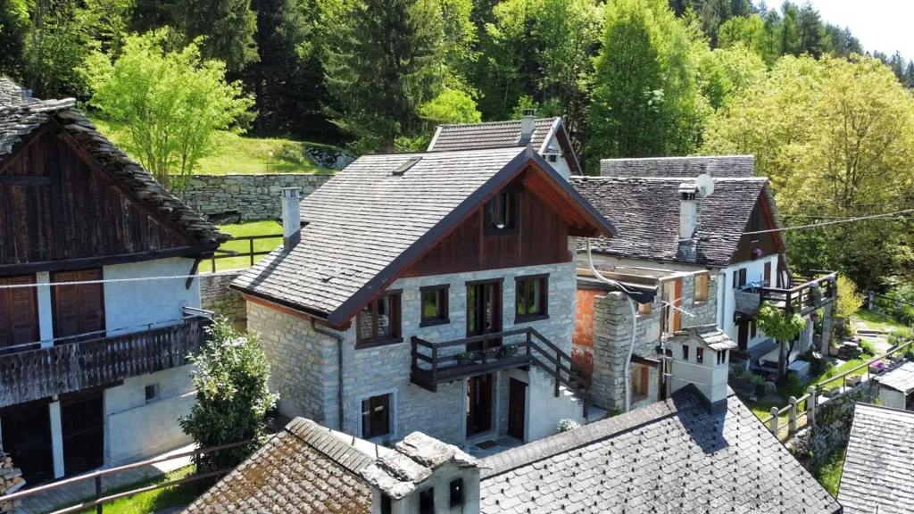Aerial - Rustic House with Mountain View in Varzo
