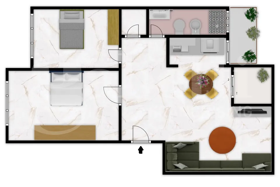 Plan - Fully Rented Flat with Double Aspect in Milan