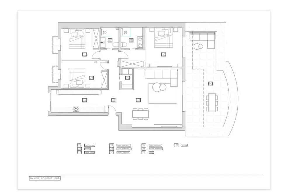 Plan - 4-Bedroom Apartment with East Views in San Pedro de Alcántara