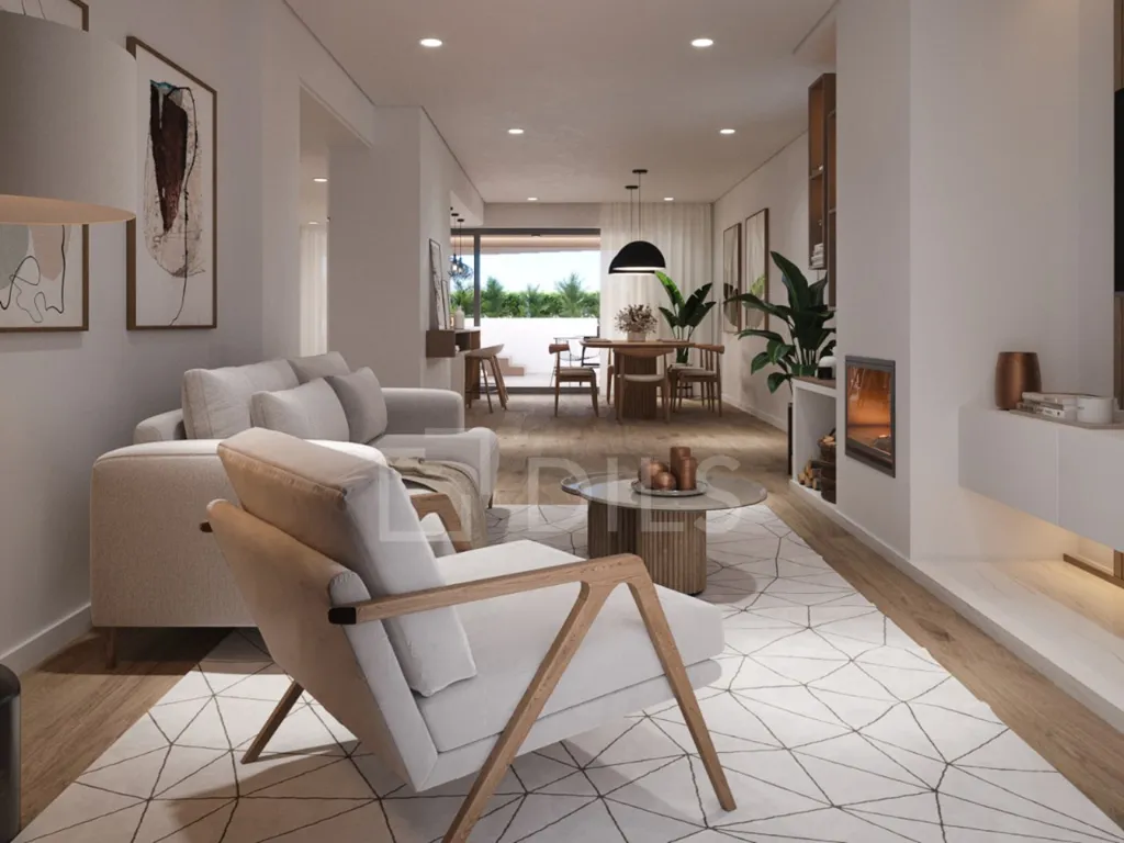 Living Room - T3 House with Pool in Madalena
