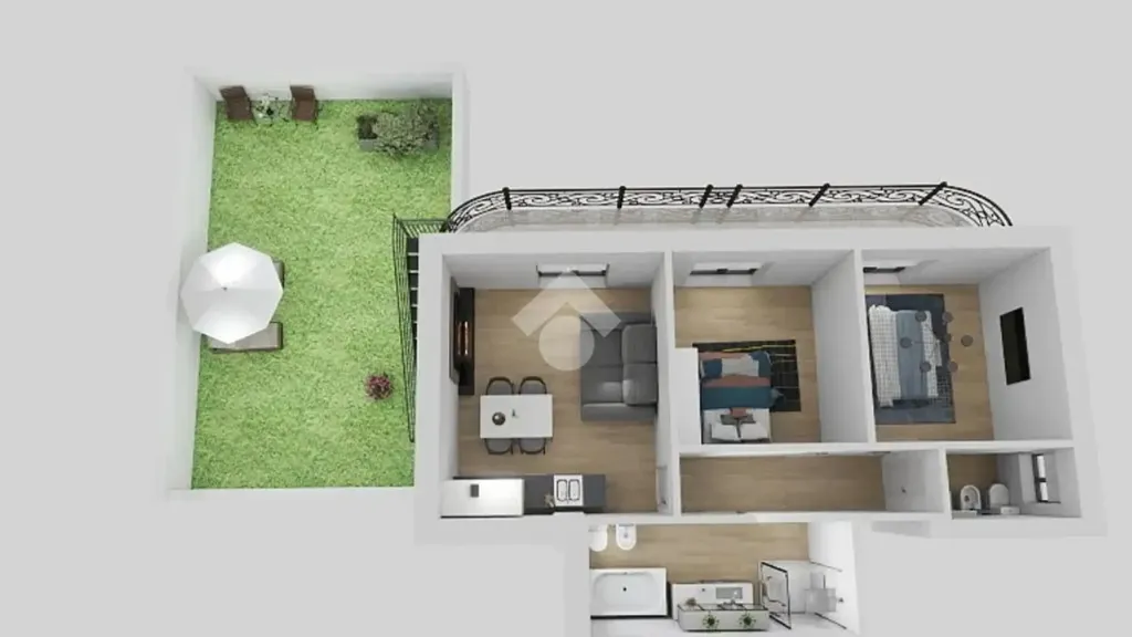 Planimetria - Trilocale with Private Garden in Agropoli