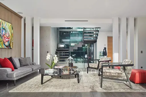 Séjour - Villa Contemporaine avec Vue Panoramique à Antibes