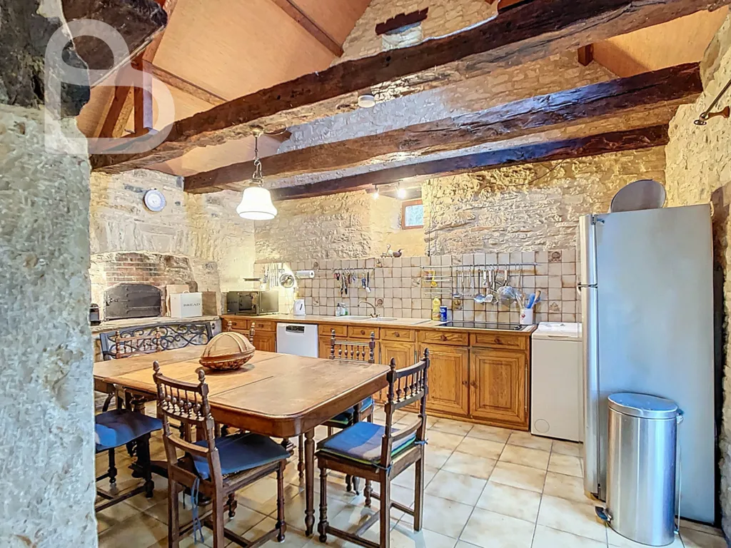 Cuisine - Domaine en Pierre avec Bassin à Gourdon