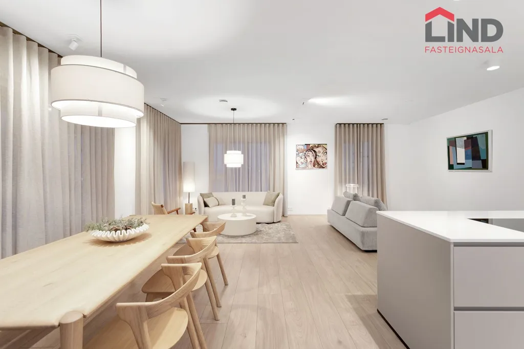 Söögituba - Apartment with Balcony and Elevator in Garðabær