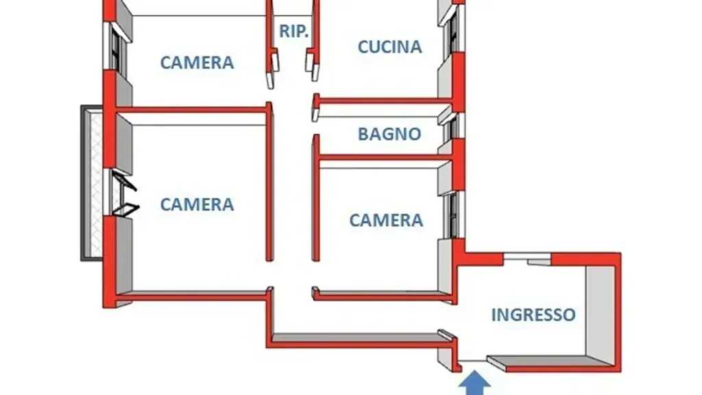 Plaan - Central Apartment with Balcony in Genoa