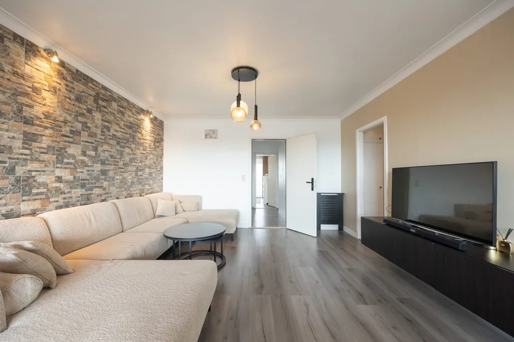 Séjour - Appartement avec deux terrasses et vue verdure à Merksem