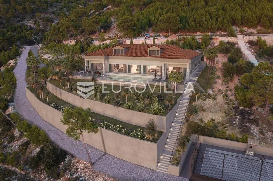 Vista aerea - Luxury Villa with Seafront in Nerežišća