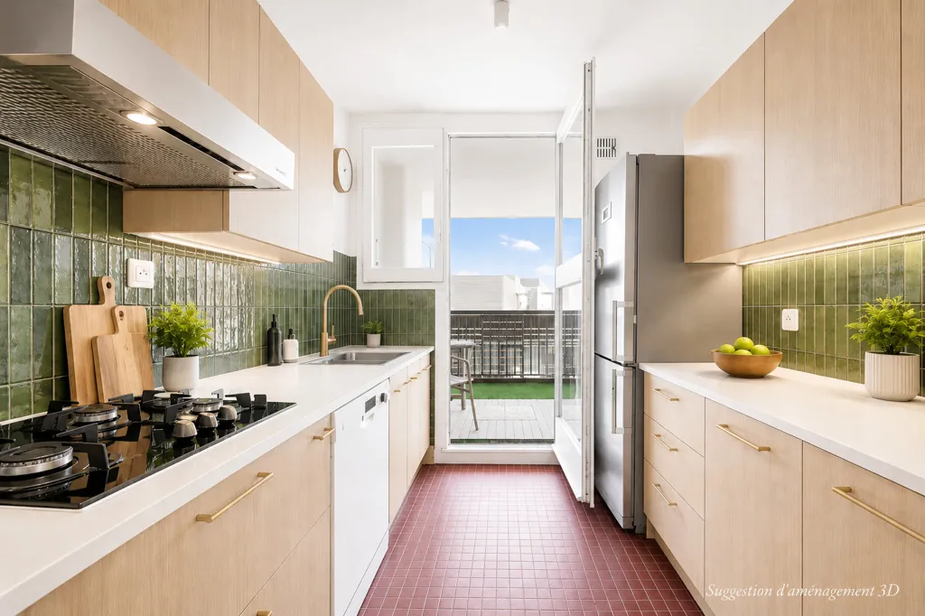 Kitchen - 5-Piece Flat with Terrace in Montrouge