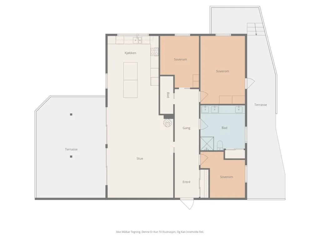 Planimetria - Modern Apartment with Terrace in Lyngdal