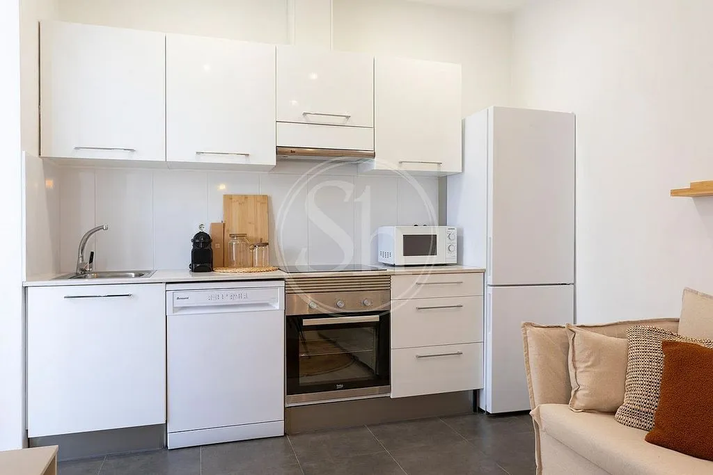 Köök - Furnished Flat with Air Conditioning in Vila de Gràcia