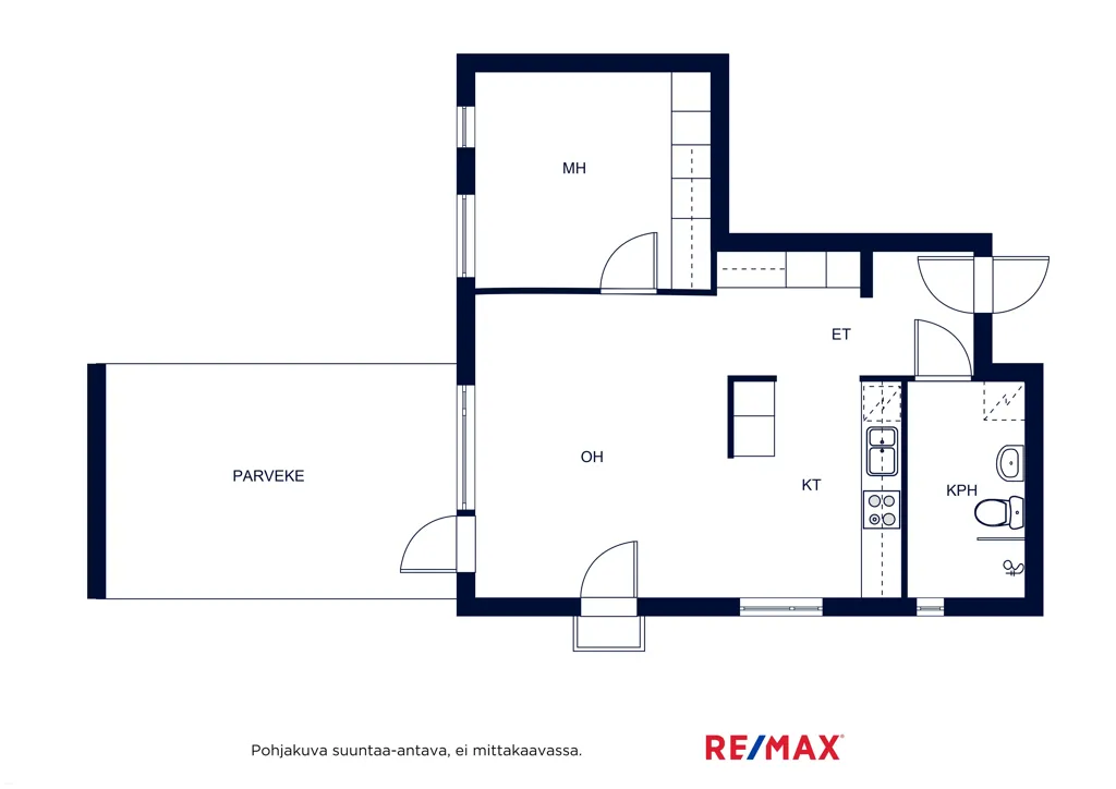 Plan - Top-Floor Flat with Glazed Terrace in Malminkartano