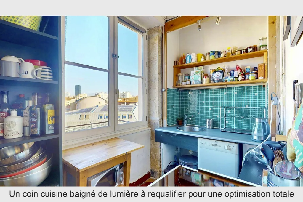 Köök - Charming Duplex with Rooftop View in Lyon