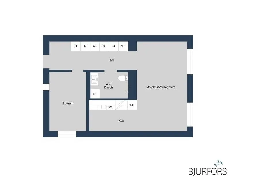 Planimetria - Modern 2nd Floor Flat with Inner Courtyard View in Huddinge