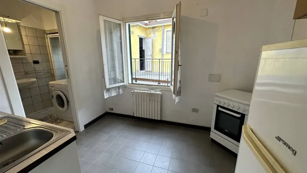 Kitchen - Trilocale with Balcony in Noli Historic Centre