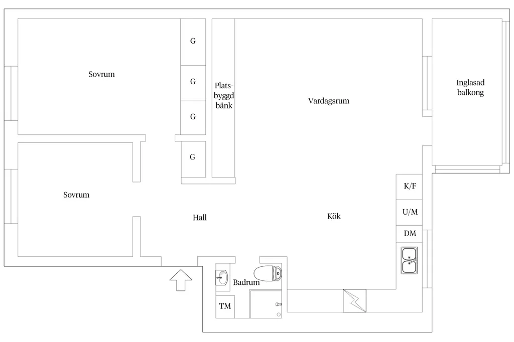 Plaan - Renovated Flat with Balcony in Huskvarna