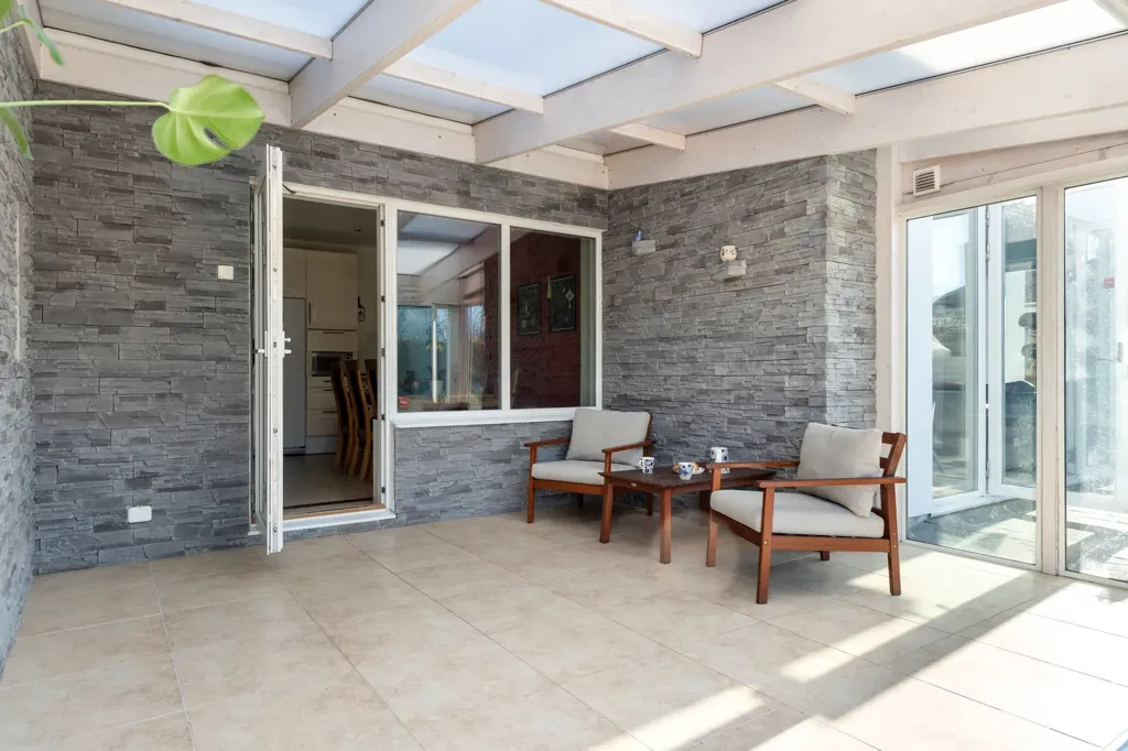 Terrace - Stonework Villa with Pool in Skegrie