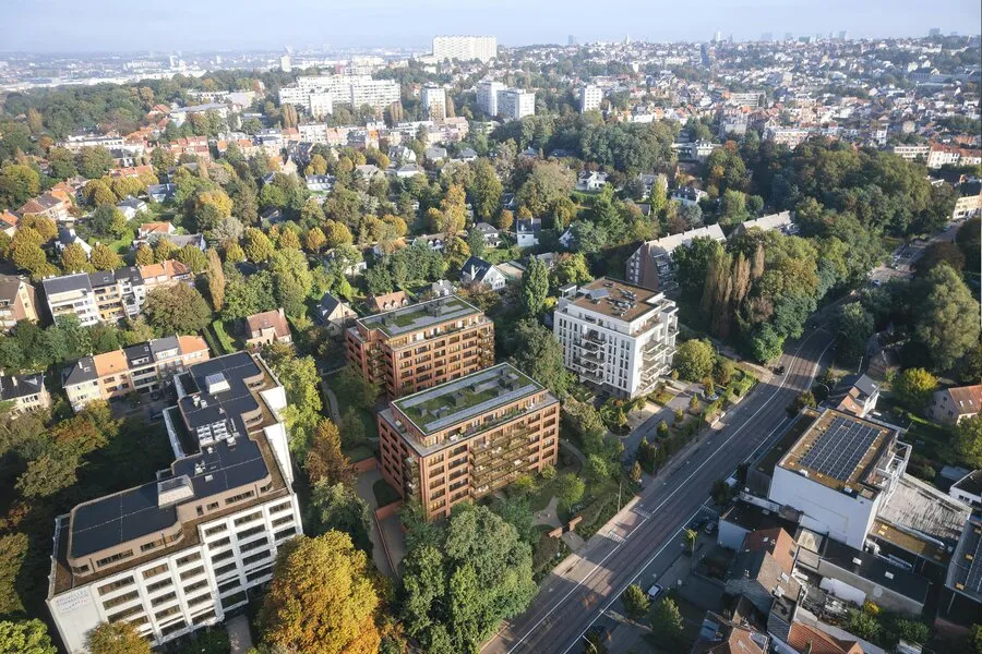 Vue aérienne - Appartement 3 Chambres avec Terrasse Spacieuse à Uccle