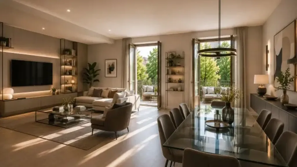 Séjour - Rustic-Style Apartment with Balcony in Bocconi, Milan