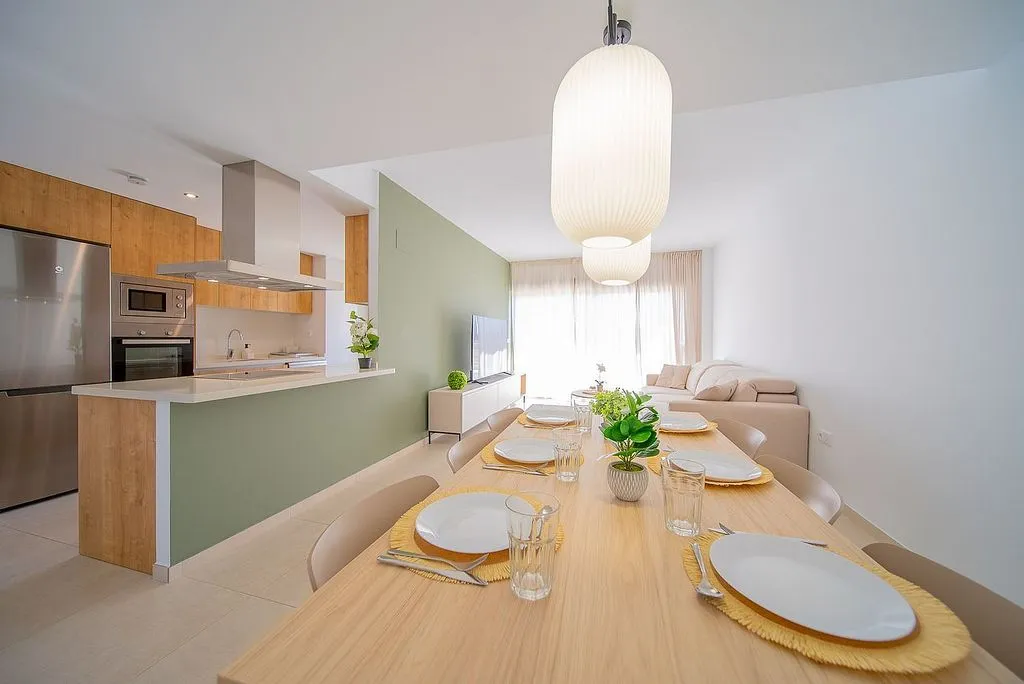 Söögituba - Penthouse with Pool in Campos de Golf