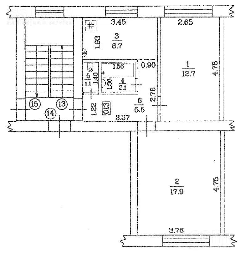 Plan - 2-Bedroom Apartment in Daugavpils Centre