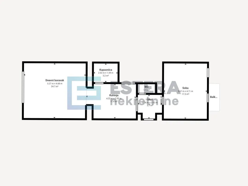 Plan - Spacious 2-Bedroom Apartment in Medulićeva, Zagreb