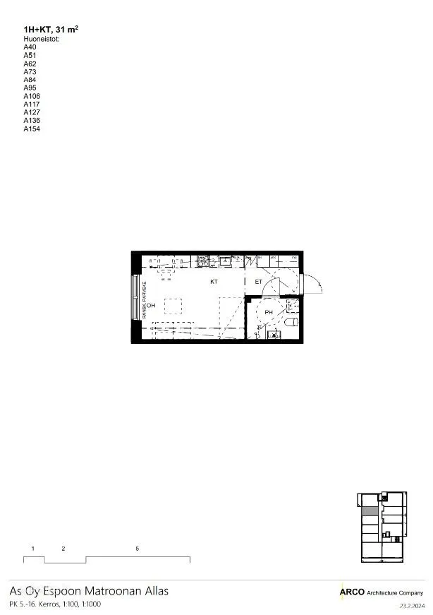 Plaan - Modern Flat with Glazed Balcony in Finnoo