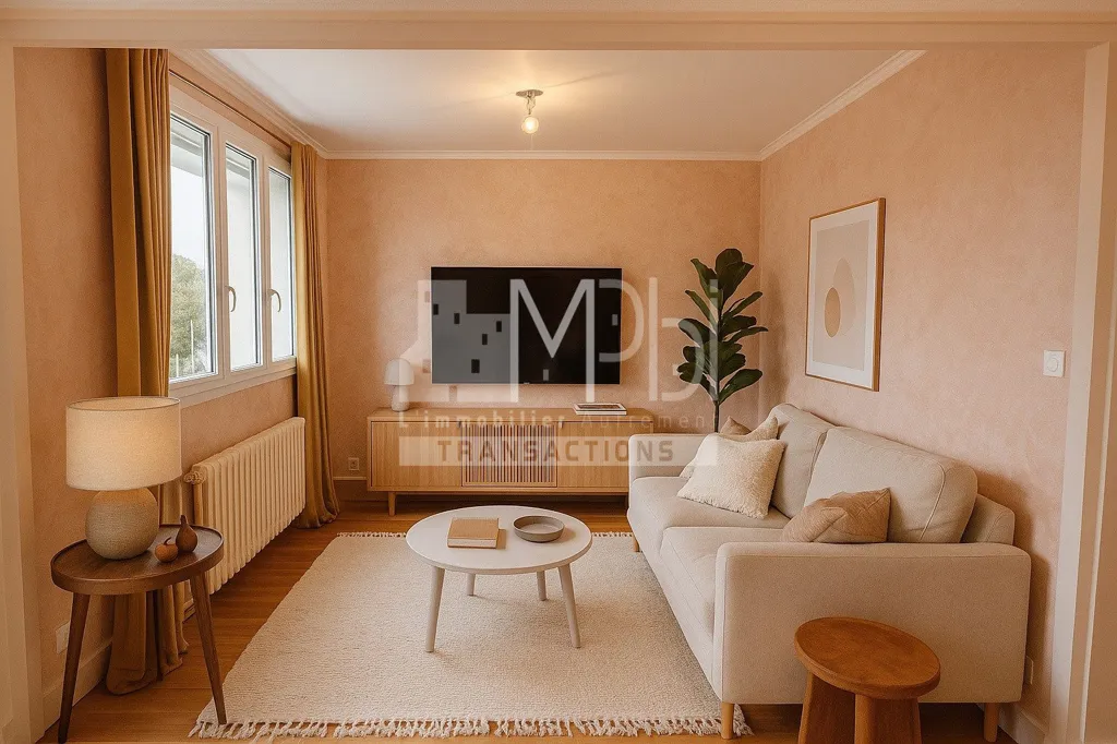 Séjour - Appartement 4 Pièces avec Balcon à Bourg-En-Bresse