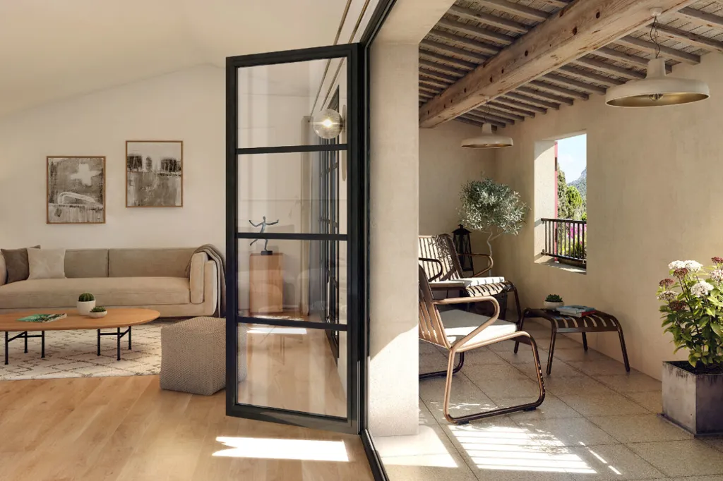 Living Room - Panoramic View Apartment in Vauvenargues