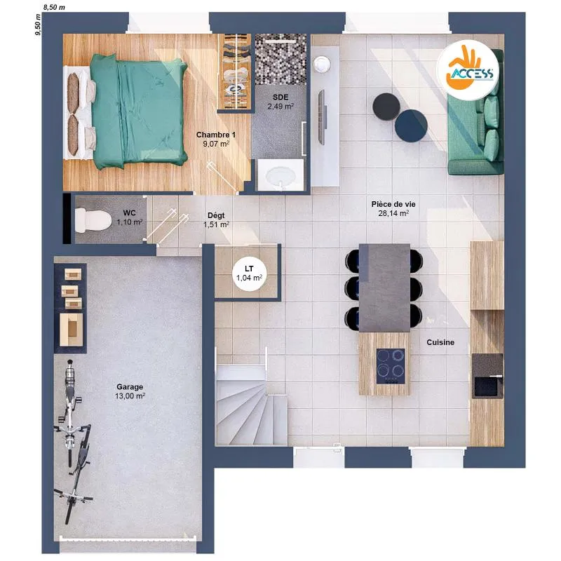 Plaan - New 4-Bedroom House with Integrated Garage