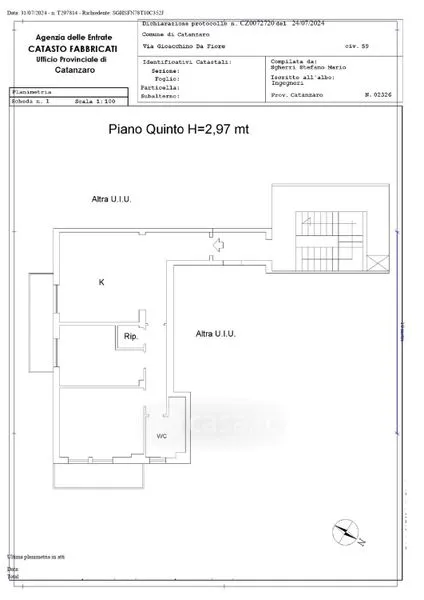 Plan - Modernised Apartment with Balcony in Catanzaro