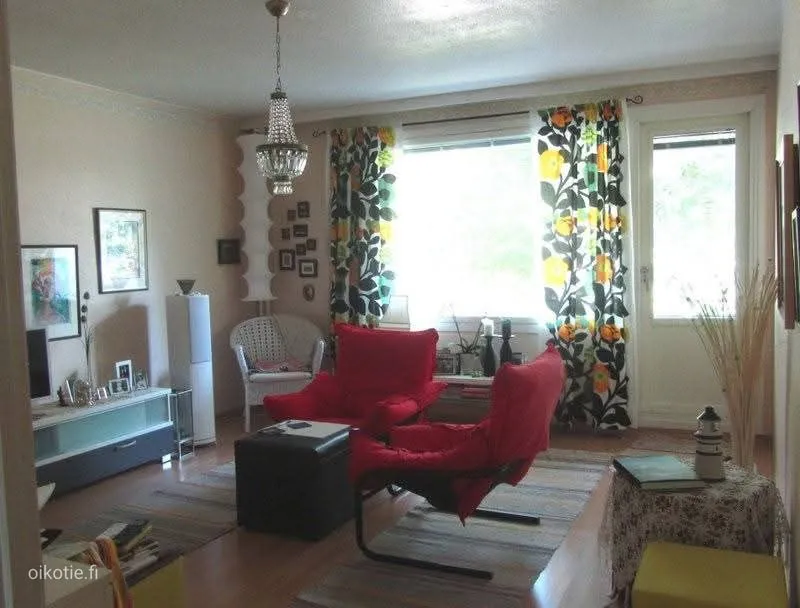 Living Room - Renovated Apartment with Balcony in Kemi