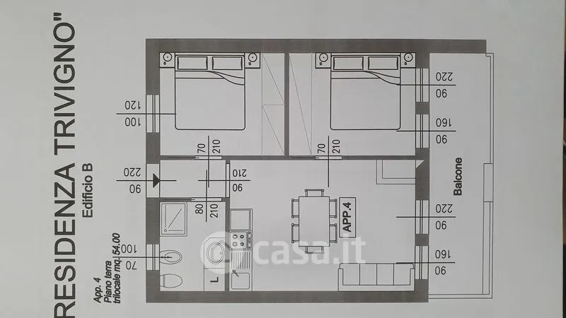 Floor Plan - Bilocale with Panoramic View in Aprica