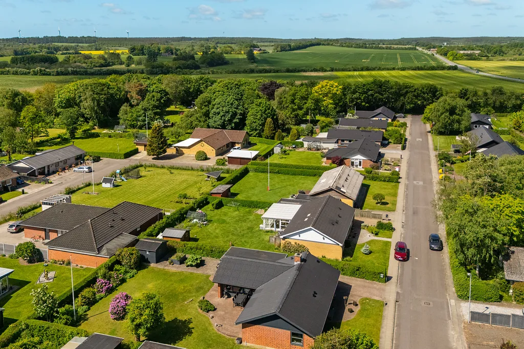 Aerial - Fenced Villa with Garden in Vildbjerg